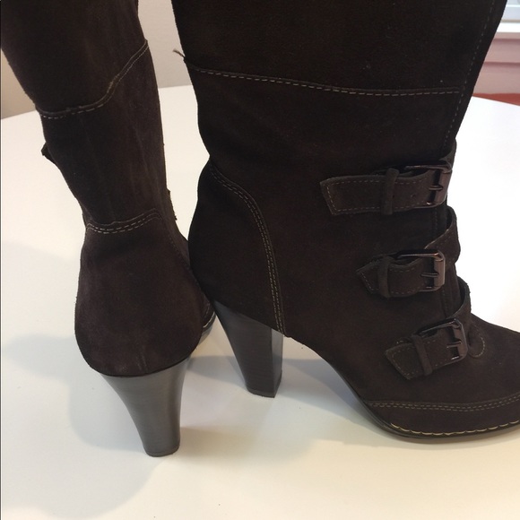 Sofft Chocolate Brown Espresso Suede Boots - 9 - Picture 4 of 8